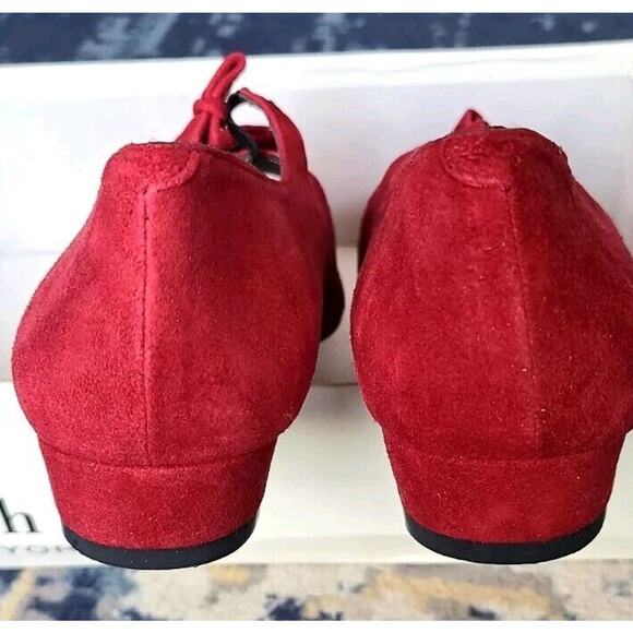 Vintage Kenneth Cole Red Suede Row Bow Flats Size 8 - Picture 4 of 9